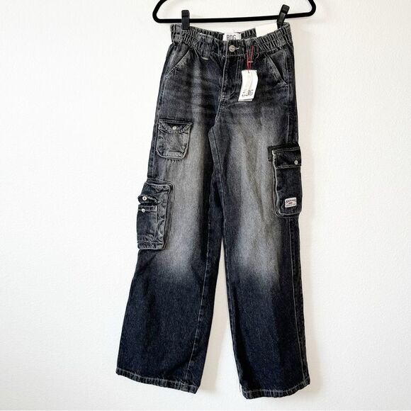 NWT BDG Urban Outfitters Y2K Low Rise Womens Cargo Jeans Washed Black XS - Picture 7 of 12